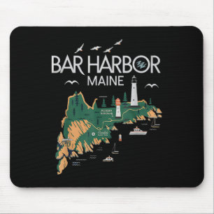 Beach Lighthouse Bar Harbour Maine Mousepad