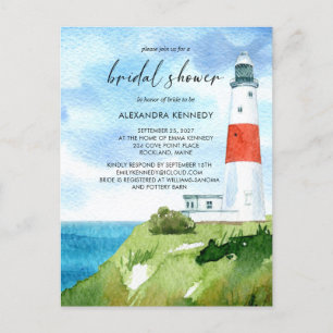 Beach Lighthouse Nautical Themed Brautparty Postkarte