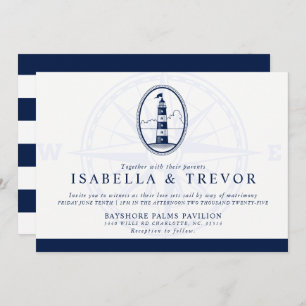 Beach Lighthouse   Nautische Hochzeit Einladung