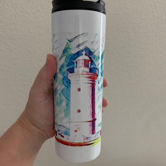 Beach Lighthouse THERMAL TUMBLER Thermosbecher (Von Creator hochgeladen)