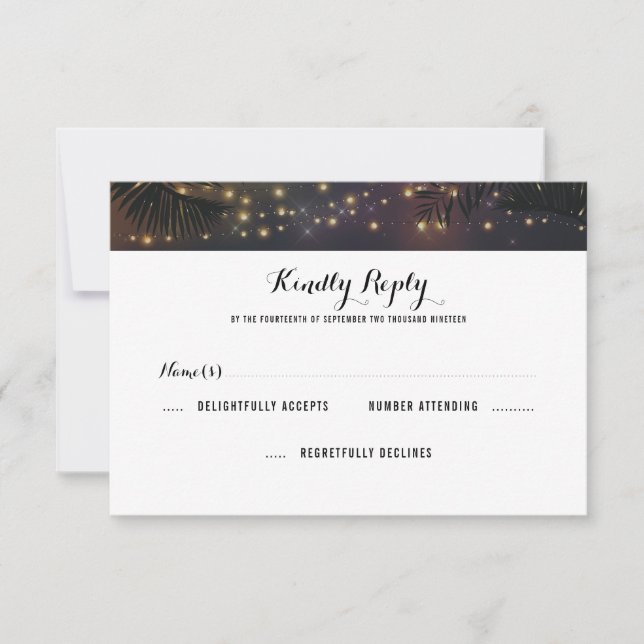 Beach Lights Wedding RSVP (Vorderseite)