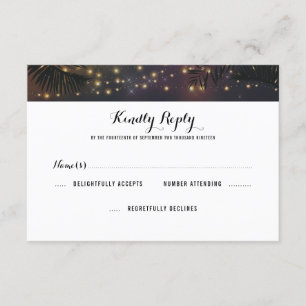 Beach Lights Wedding RSVP Karte