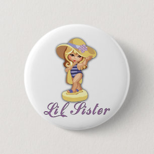Beach Little Sister Button