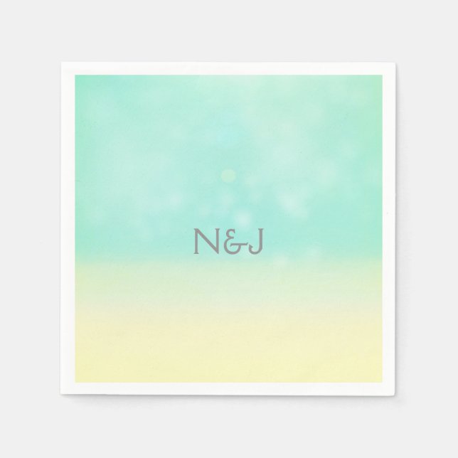 Beach Look Elegante Vintage Hochzeit Napkins Serviette (Vorderseite)