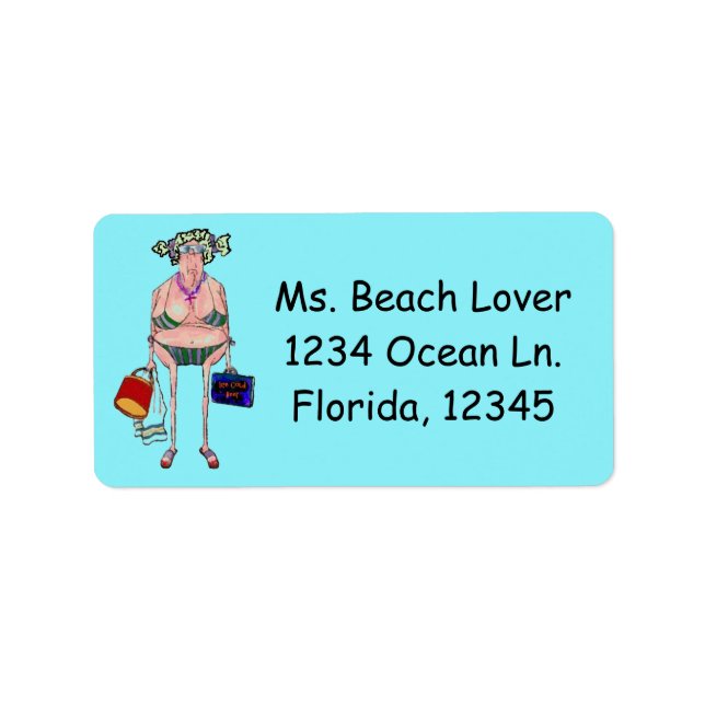 "BEACH LOVER" ADRESSAUFKLEBER (Vorne)