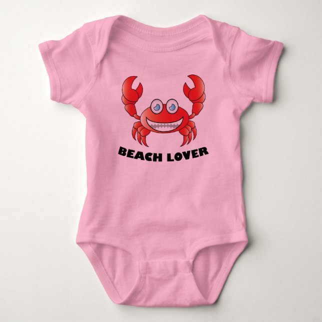 Beach Lover - Baby Jersey Bodysuit Strampler (Vorderseite)