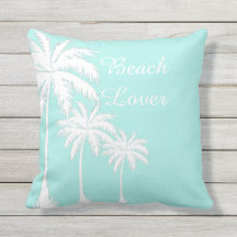 Beach Lover Palm Tree Blue White