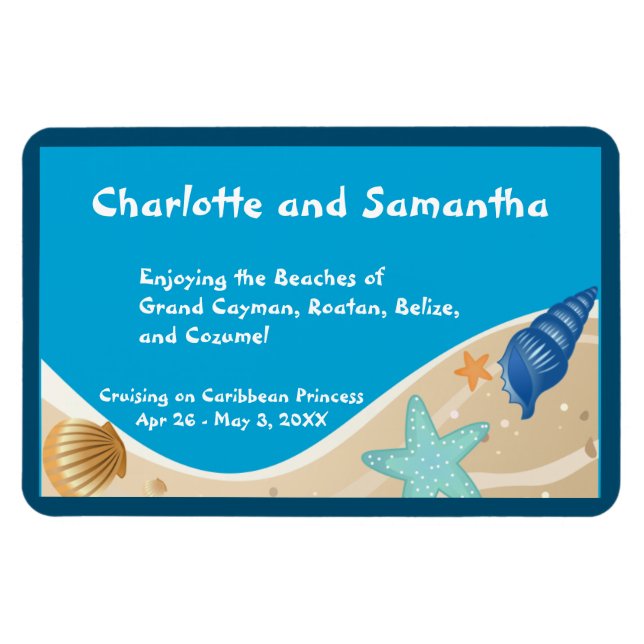 Beach Lovers Personalisiert Stateroom Door Marker Magnet (Horizontal)