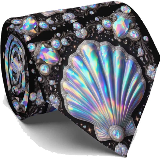 Beach Lovers Tie | Opal Diamond Seashell Pattern Krawatte (Von Creator hochgeladen)