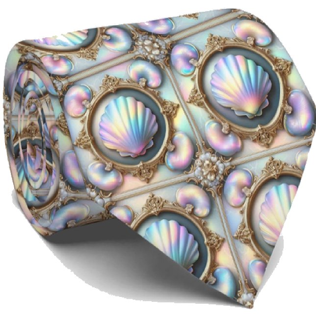 Beach Lovers Tie | Opal Seashell Pattern  Krawatte (Von Creator hochgeladen)