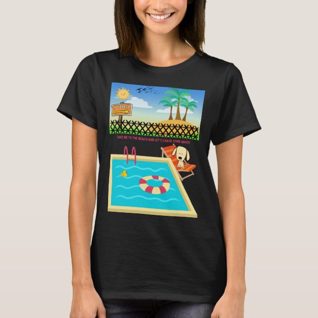 Beach loving Dog Ready to Hit the Sands  Wishing T-Shirt (Vorderseite)