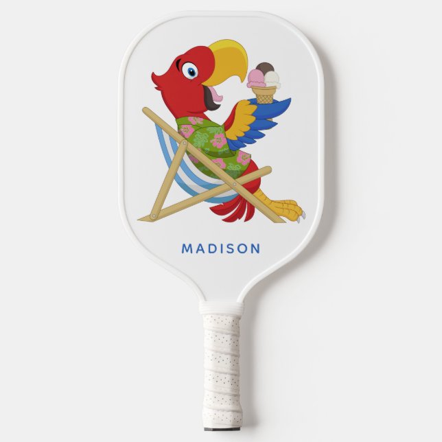 Beach Macaw individuelle Name Pickleball Schläger (Vorderseite)