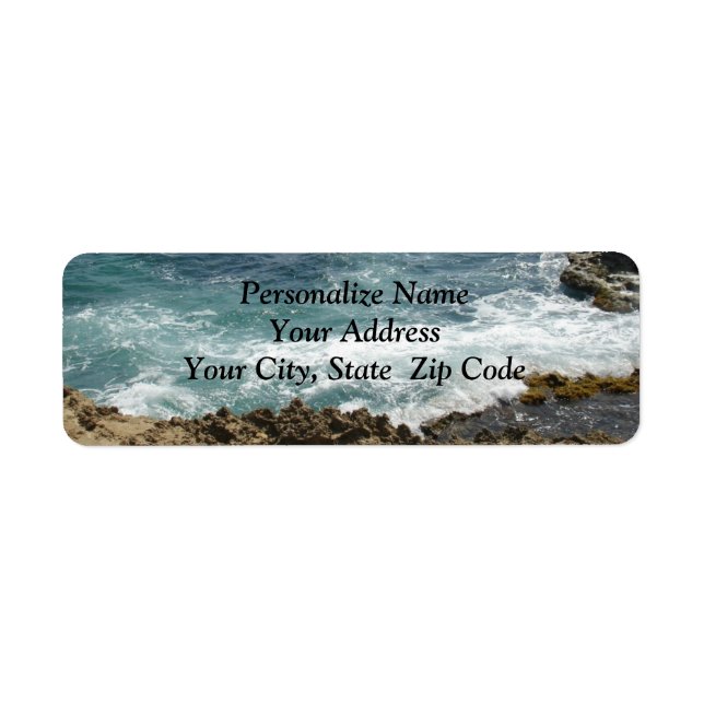Beach Meets Ocean Address Label (Vorne)