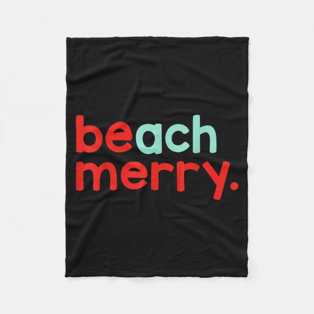 Beach Merry Christmas  Fleecedecke (Vorderseite)