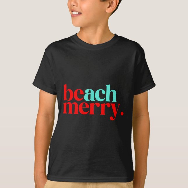 Beach Merry Christmas Funny  T-Shirt (Vorderseite)
