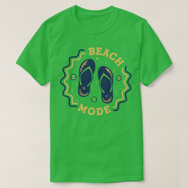 Beach Mode Fun Summer Dreh Flop Abzeichen 2 T-Shirt (Design vorne)