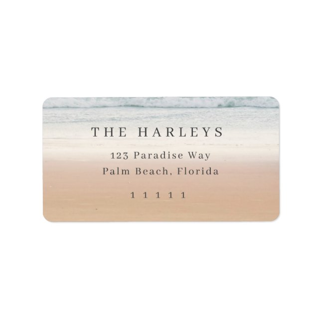 Beach Modern Large Simple Return Address Label Adressaufkleber (Vorne)