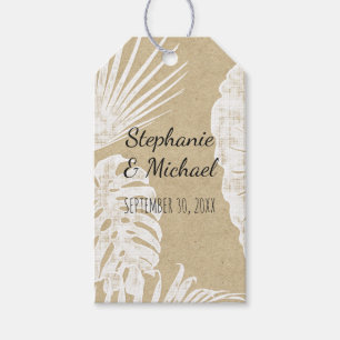 Beach Modern Simple Kraft Greenery Leaf Wedding Geschenkanhänger