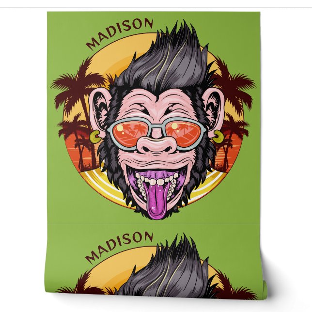 Beach Monkey individuelle Name Tapete (Abrollen)