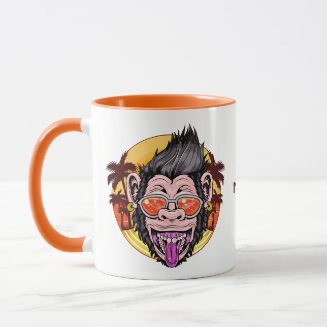 Beach Monkey individuelle Name Tasse (Links)
