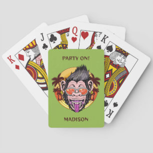 Beach Monkey individuelle Name & Text Spielkarten