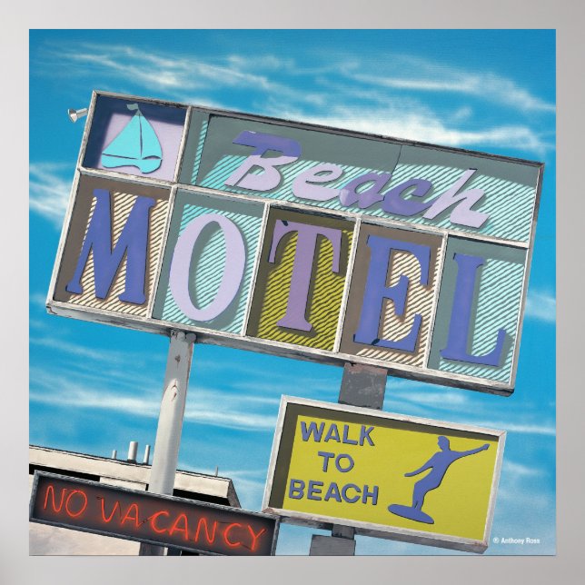Beach Motel Poster Print (Vorne)