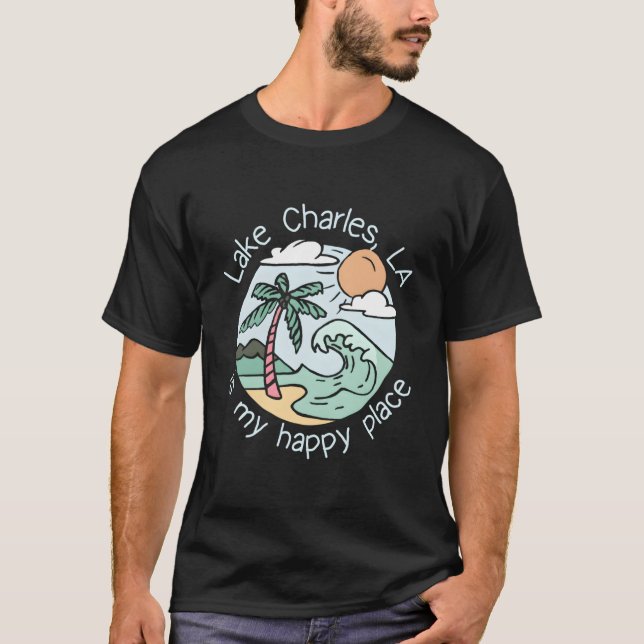 Beach Motiv My Happy Place Lake Charles T-Shirt (Vorderseite)