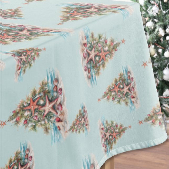 Beach Muschel Weihnachtsbaummuster Tischdecke (Beach Shell Christmas Tree Pattern Tablecloth)