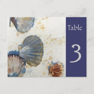 Beach Muscheln Tischnummer Card