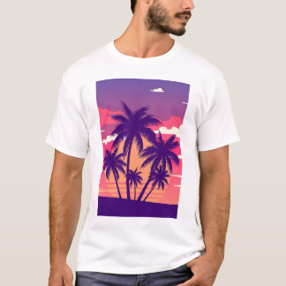 Beach N' Trees Cool Vintage Retro Mens Vacation T-Shirt