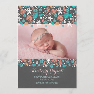 Beach Nautcial Newborn Baby Foto Birth Ankündigung