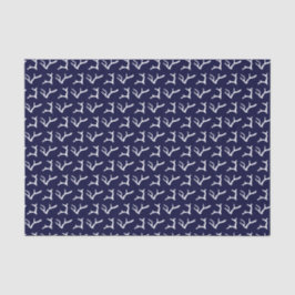 Beach Nautical Navy Blaues Minimalistisches Korall Seidenpapier