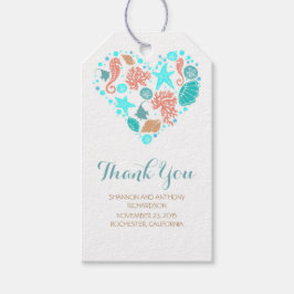 Beach Nautical Ocean Treasures Heart Wedding Geschenkanhänger