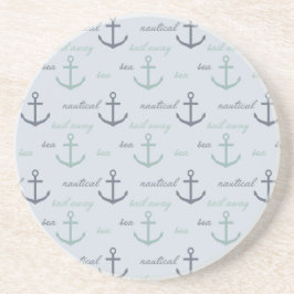 Beach Ocean Blue Nautical Sea Anchors Untersetzer