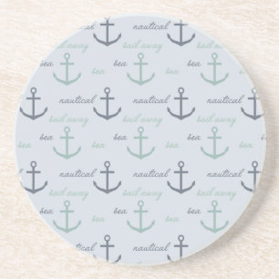 Beach Ocean Blue Nautical Sea Anchors Untersetzer