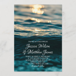 Beach Ocean Destination Nautical Sunset Wedding Einladung