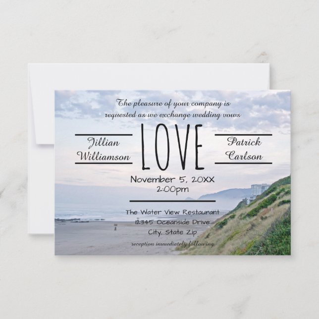 Beach/Ocean Liebe - 3x5 Einladung zur Hochzeit (Vorderseite)