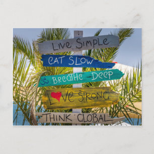 Beach Ocean Live Simple Inspiration Motivierend Postkarte