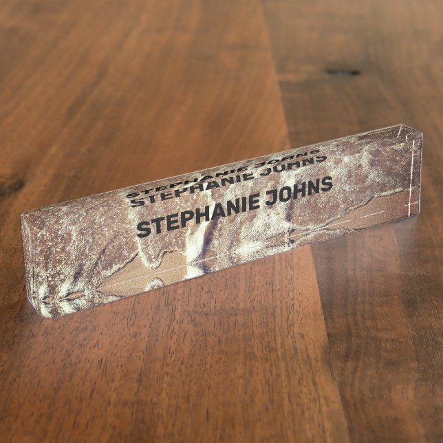 Beach Ocean Name Vintage Water Artistic Gift Namensplakette (Seite)