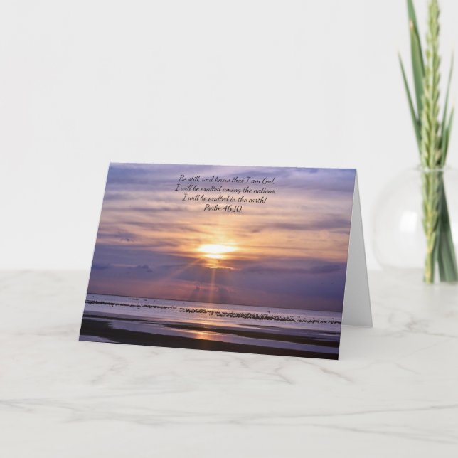 Beach Ocean Scripture Card Psalm 46:10 Seien Sie n Karte (Vorderseite)