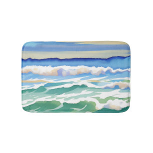 Beach Ocean Sea Design 300 Blue Green Badematte