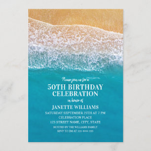 Beach Ocean Seaside Destination Nautical Birthday Einladung