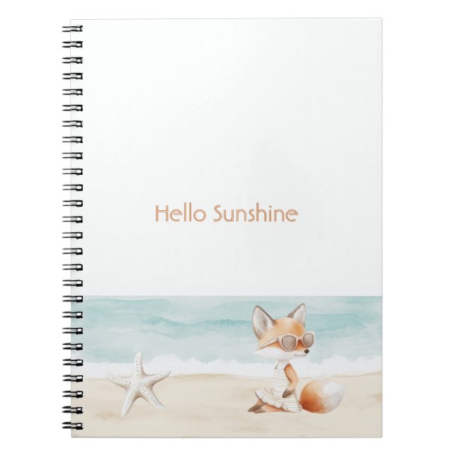 Beach Ocean Starfish Fox Hello Sunshine Notizblock (Vorderseite)