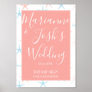 Beach Ocean Starfish Hochzeitstorch Poster