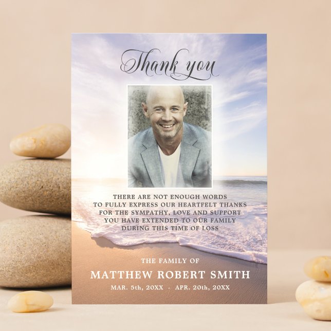 Beach Ocean Sun Vielen Dank für Ihr FOTO zur Beerd Dankeskarte (Von Creator hochgeladen)