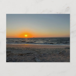Beach Ocean Sunset Postcard Postkarte