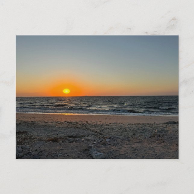 Beach Ocean Sunset Postcard Postkarte (Vorderseite)