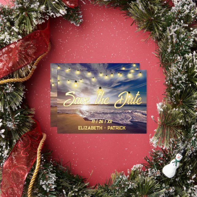 Beach Ocean Thema Save the Date Folieneinladung (Insitu)