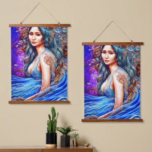 Beach Ocean Underwater World Fantasy Art Wandteppich Mit Holzrahmen