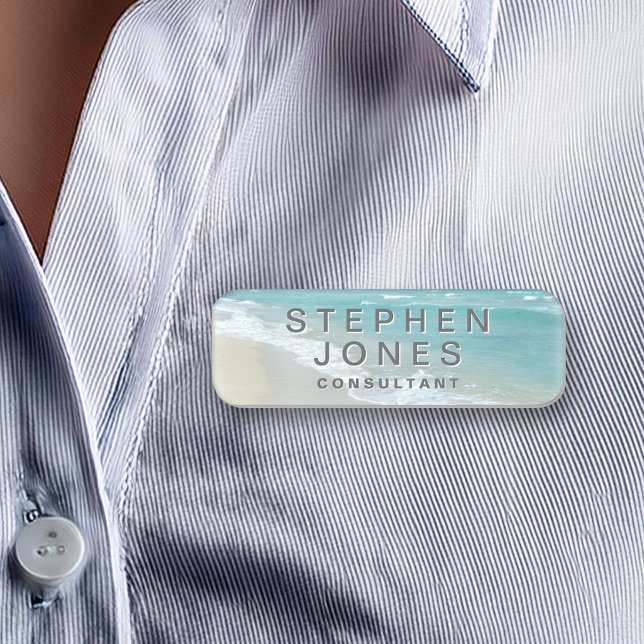 Beach Ocean View Real Anwesen Agent Ferienort Namensschild (beach ocean resort name tag)